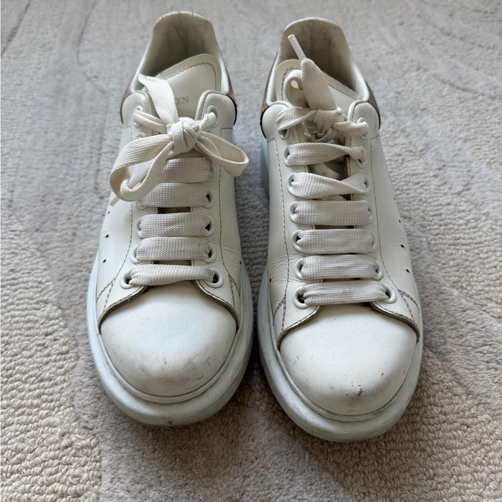 Alexander McQueen White Leather Oversized Sneakers